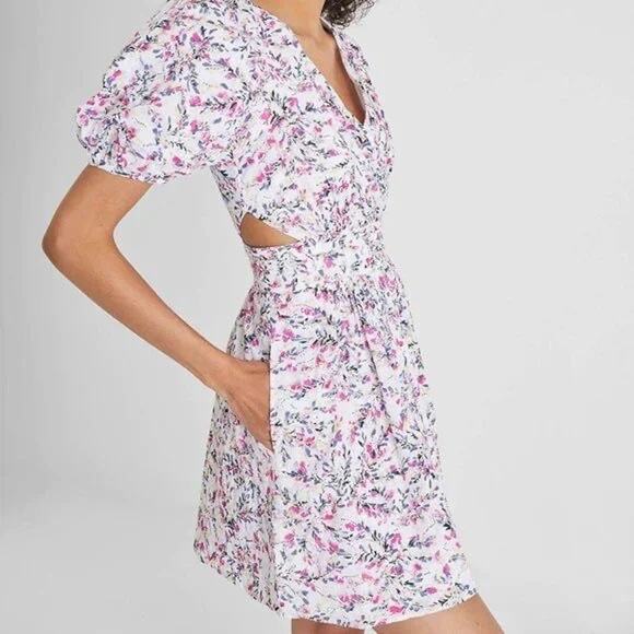 French Connection Flores Cotton Eyelet Cutout Dress Size 0 - Picture 3 of 8